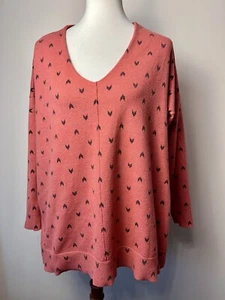 Torrid Chevron Heart Print Plus Size 2 Pullover V-neck Sweater - Picture 1 of 11