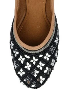 Women Girls Indian ethnic Punjabi Jutti mojari US size 6-11 MultiColor Aaina - Picture 1 of 33