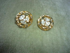 IMPRESIONANTES PENDIENTES HUGGIE VINTAGE BSK DORADO CEPILLADO, CLIP ON/AÑOS 50 - Imagen 1 de 6