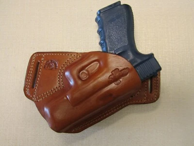 Fundas Trenzadas para Glocks 19/23/32/36 SOB Formado MARRÓN Cuero Owb Funda Foto 1 de 4