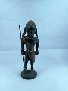 African Wooden Farmer Large Statue Carving Hand Sculpture Vintage Man  - Picture 1 of 8