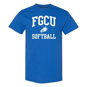 FGCU Eagles Arch Logo Softball - Sports Team Short Sleeve T Shirt - Royal - Picture 1 of 7