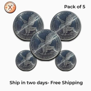5 x 1 oz Titanium Round - American Eagle Coin design - 1 ounce (31 g) Fine [Ti] - Picture 1 of 13