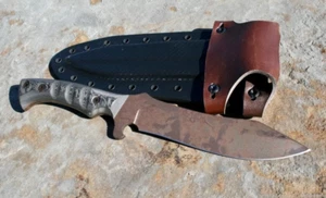 Dawson Knives Farrier Magnacut Scorched Earth G10 Camo Handle leather NEW - Picture 1 of 16