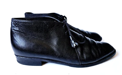 Botines Oxford Bottega Veneta Negro Cuero Texturizado Borla 40 9.5 Foto 1 de 4