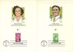 US FDC #1932-1933 Fleetwood Proofcard 1981 Pinehurst NC Zaharias Jones Golf (2) - Picture 1 of 2