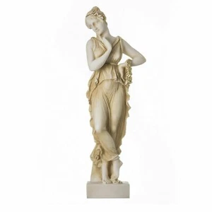 Persephone Goddess Of The Underworld Springtime Gold Flower Statue 9.8" - Picture 1 of 8