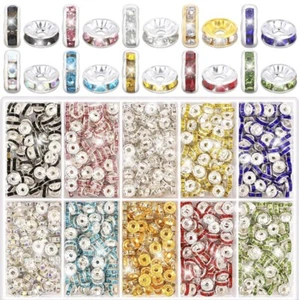 800 Pieces Rondelle Spacer Beads for Jewelry Making, 6mm, 10 Colors - Picture 1 of 12