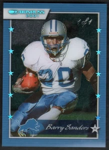 BARRY SANDERS 2021 Clearly Donruss Clearly Retro '01 Holo PLATINUM Detroit 1/1 - Picture 1 of 3