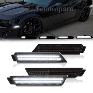 Auto 4PCS LED White Side Marker Lights For 2010-2015 Chevy Camaro Smoked Lens US - Picture 1 of 12