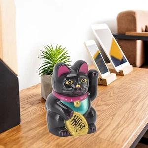 Chinese Lucky Cat Fortune Cat Decoration Waving Arm Solar Light Induction Statue - Picture 1 of 12