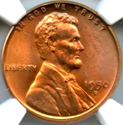 1950-D Lincoln Cent, NGC MS66RD - Image 1 of 3