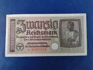 WW2 German Occupied Territories 20 Reichsmarks Banknotes -As Shown 25-52 - Picture 1 of 3