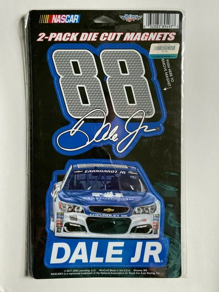 Paquete de 2 imanes troquelados NASCAR Dale Earnhardt Jr Nationwide 2017 Foto 1 de 3