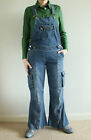 Womens Denim Full Length Dungaree Overall Ladies Casual Jeans Jumpsuit Size 12