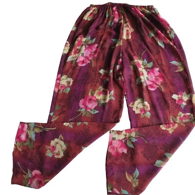 Pantalones de baño transparentes vintage medianos florales cintura alta pierna ancha cubre Foto 1 de 4