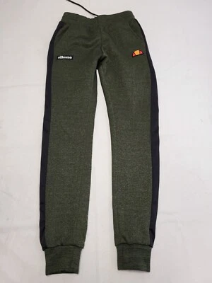 B289 WOMANS ELLESSE GREEN MARL DRAWSTRING JOGGING TRACK PANTS UK S 10 W28 L29 — 第 1/3 张图片
