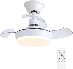Ventilatore Da Soffitto Con Luce E Telecomando, 60 Cm, Moderno Ventilatore Da So - Foto 1 di 12
