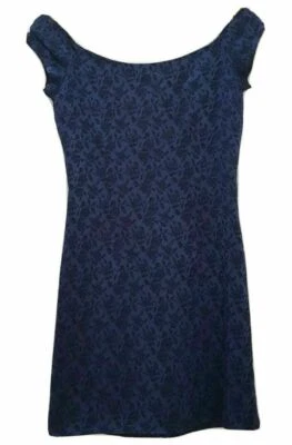 Designer PATRICIA FIELD Blue Rose Women Y2K Dress Size 2 | SATC SEX THE CITY NY - image 1 of 4