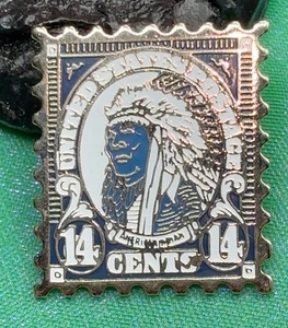 USPS Native American Chief 14 Cent Replica Stamp PIN Jayne Co. Sammlerstück - Bild 1 von 2
