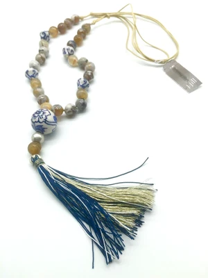 J. Jill ~ NEW Gorgeous Tides Painted-Ceramics Tassel Pendant ~ NWT(2W11) - Image 1 of 4