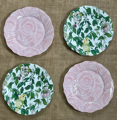 Juego de platos de ensalada de melamina Opalhouse desajustados pájaro tropical rosa floral divertido Foto 1 de 4