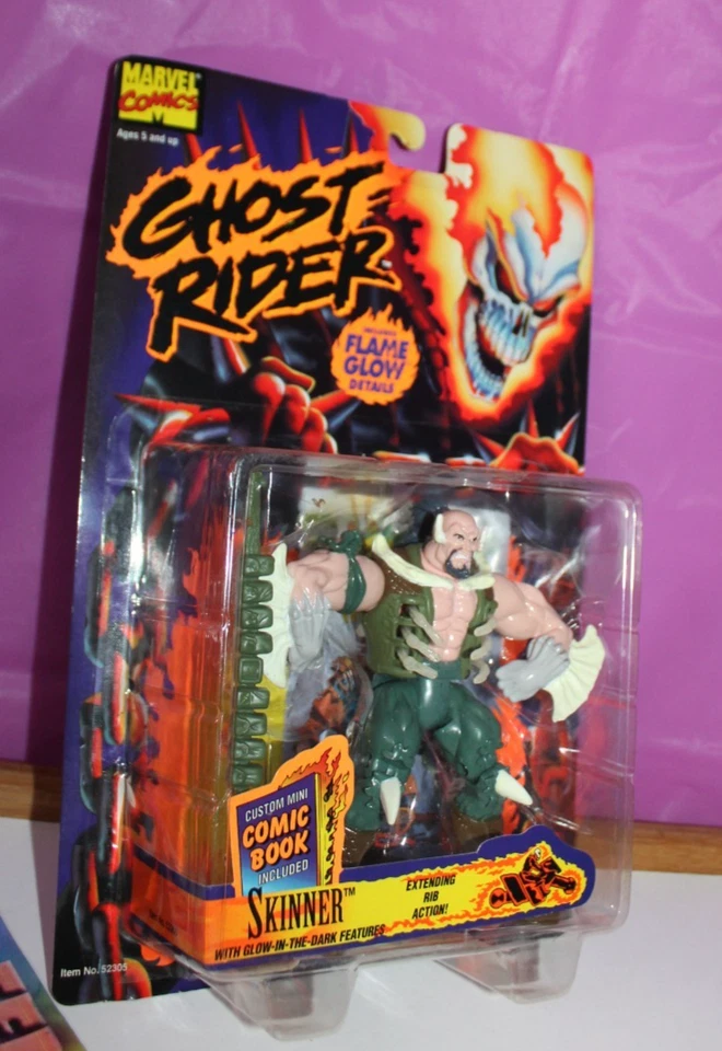 1995 Marvel Comics Ghost Rider Skinner With Glow in The Dark by Toy Biz