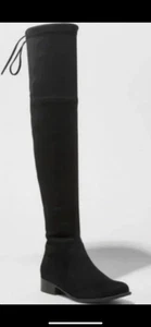 Botas por encima de la rodilla A New Day Sidney Microgamuza suaves negras talla 8 cómodas - Imagen 1 de 1
