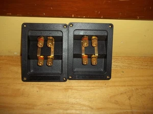 Wharfedale Speakers Gold Plated Binding Posts Assemblies/Terminals W/Jumper Buss - Picture 1 of 5