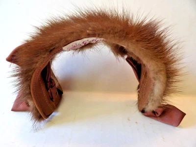 Sombrero diadema visón Evelyn Varon de colección alrededor de 1950 tonos de marrón con lazos de satén Foto 1 de 4