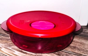 Tupperware 4150 Heat N Serve 6" 1.75 Cup 400 ml Bowl with Vented Lid RED Pink - Picture 1 of 2
