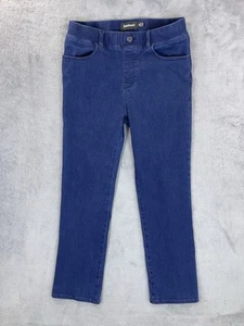 Betabrand Jeans Damen Medium Petite Blue Dark Wash Pull On Straight High Rise - Bild 1 von 9