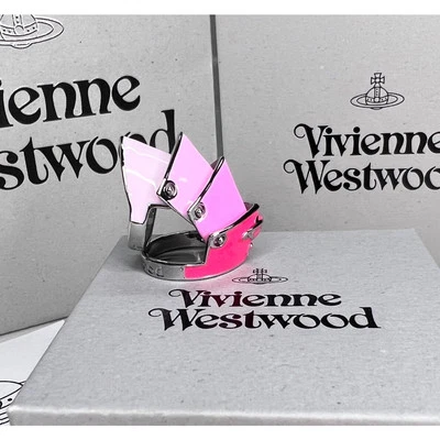 Anello armatura Vivienne Westwood Artemis rosa taglia US 7- 7,5 - Immagine 1 di 4