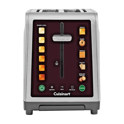 CUISINART TOASTER 2 SLICE COLOR TOUCH SCREEN WIDE SLOT BAGEL BREAD ELECTRIC NEW - Image 1 of 4