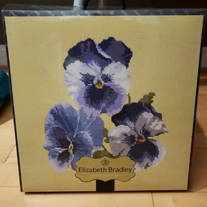 Elizabeth Bradley English Tapestry Kit Blooms Pansies Victorian Cross Stitch - Picture 1 of 8