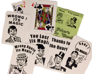 JOKERS SIX CARD MONTE 3 Magic Trick Packet Close Up Magician Gaff Funny Messages - Picture 1 of 7
