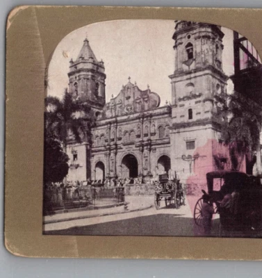 Stereoview 23. La Gran Catedral de Panamá Copyright Continental Art Co 1906 Foto 1 de 3