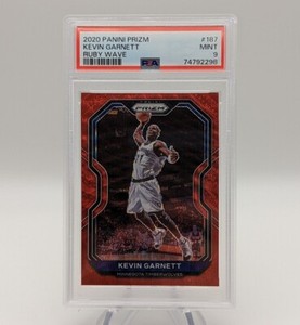 Kevin Garnett 2020-21 Panini Prizm Basketball Ruby Red Wave SP #187 HOF PSA 9