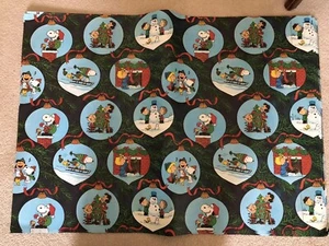 3 sheets of vintage Snoopy Peanuts Hallmark Christmas wrapping paper - Picture 1 of 9