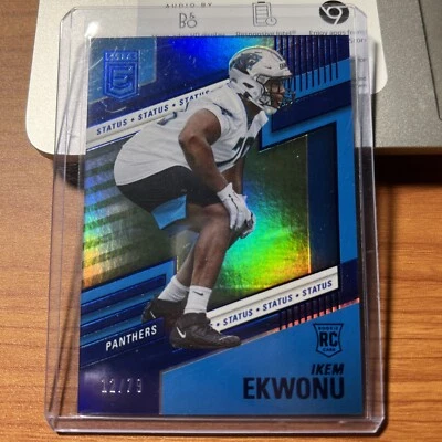 IKEM EKWONU 2022 PANINI DONRUSS ELITE Blue Status # 12/79 RC CAROLINA PANTHERS - Image 1 of 2
