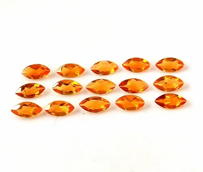 2.5X5 MM MARQUISE CUT AAA+ NATURAL MEXICAN FIRE OPAL FACETED GEMSTONE 15 PIECES - Image 1 of 4