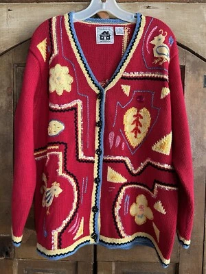 Cárdigan de punto Storybook para mujer suéter lentejuelas botones con cuentas colorido grande » Foto 1 de 4