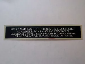 Rocky Marciano Autograph Nameplate For A Signed Boxing Glove Trunks Photo 1.25X6 - Picture 1 of 9