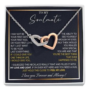 To My Soulmate Necklace, Couples in Love Gifts, Jewelry Romantic Gifts For Wife