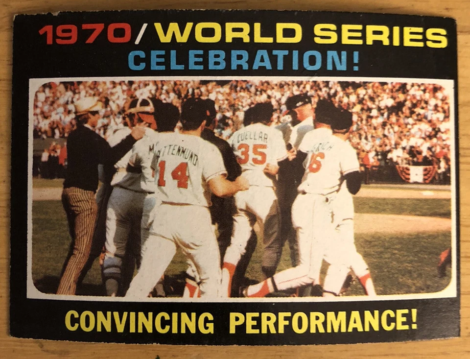 1971 Topps “1970 World Series Celebration” Bobby Grich #332 Orioles v Reds; Justo - Imagem 1 de 2