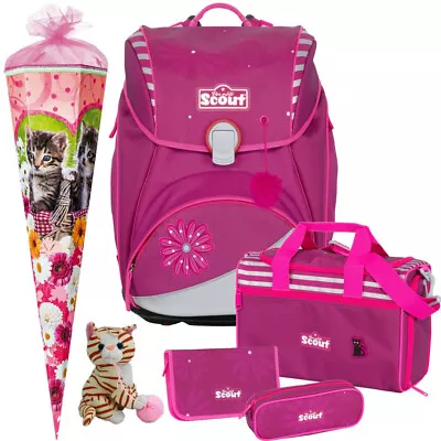PRETTY PINK - Scout Alpha ® Schulranzen-Set 6tlg. SCHULTÜTE - KÄTZCHEN GRATIS - Bild 1 von 4