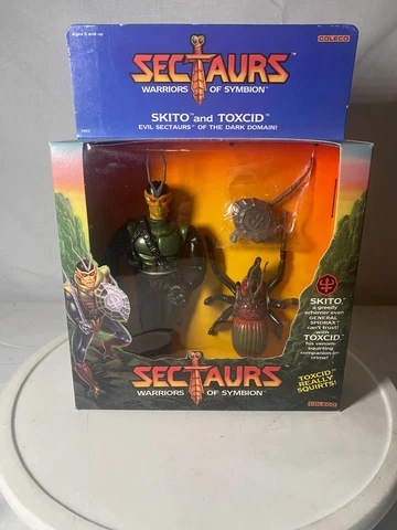 Vintage 1984 Sectaurs Skito and Toxcid Toy Action Figures Cover