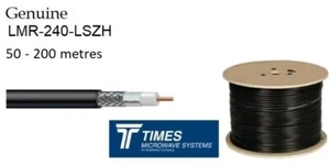 LMR-240-LSZH Times Microwave coaxial 50 Ohm Low smoke,Non Toxic LMR 50-200metres - Picture 1 of 4
