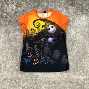 Nightmare Before Christmas Shirt Girls XXL Orange Black Jack Skellington Disney - Picture 1 of 11