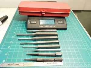 6pz-G-Craftsman Pin Punch Set da 1/16" a 1/4"+Stanley 2/32 & USA3/32" Punzoni per Unghie - Foto 1 di 10
